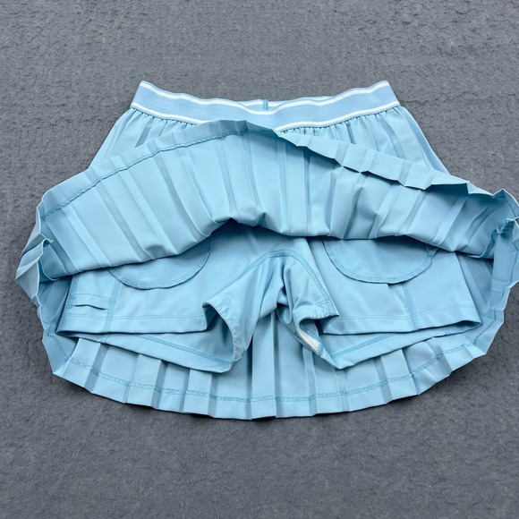 Peter Millar Mickey‎ Pleated Skort Women's Small Blue Lined Tennis Golf Skirt - Picture 4 of 12